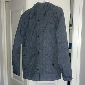 Men’s Medium Billabong Snowboard Jacket in a heather gray color.